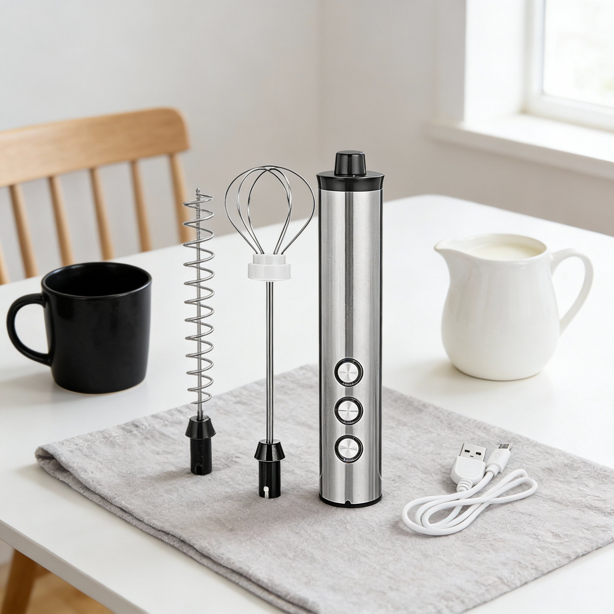 Electric Milk Frother Handheld - Frullatore elettrico per uova e montalatte